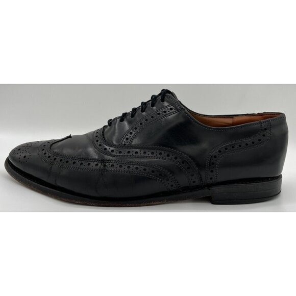 Allen Edmonds Lloyd Black Leather Wingtip Brogue Oxford Dress Shoe Mens 10.5 D main image 9